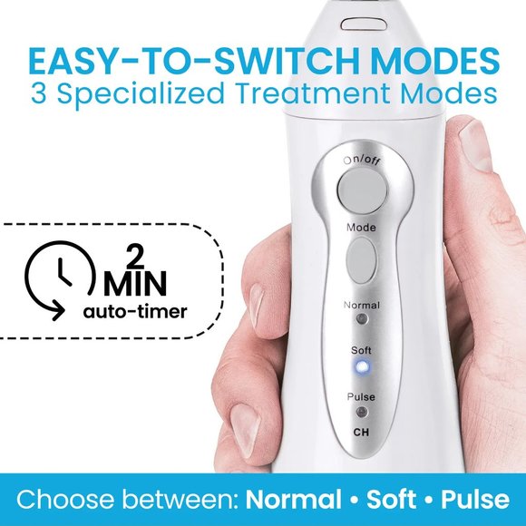 NEW AQUASONIC White Water Flosser with 4 Tips & Travel Pouch - Picture 4 of 11